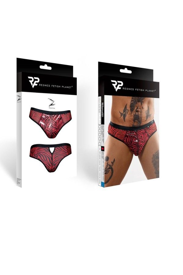 Slip type brésilien zébré rouge et noir - Regnes Regnes - 4