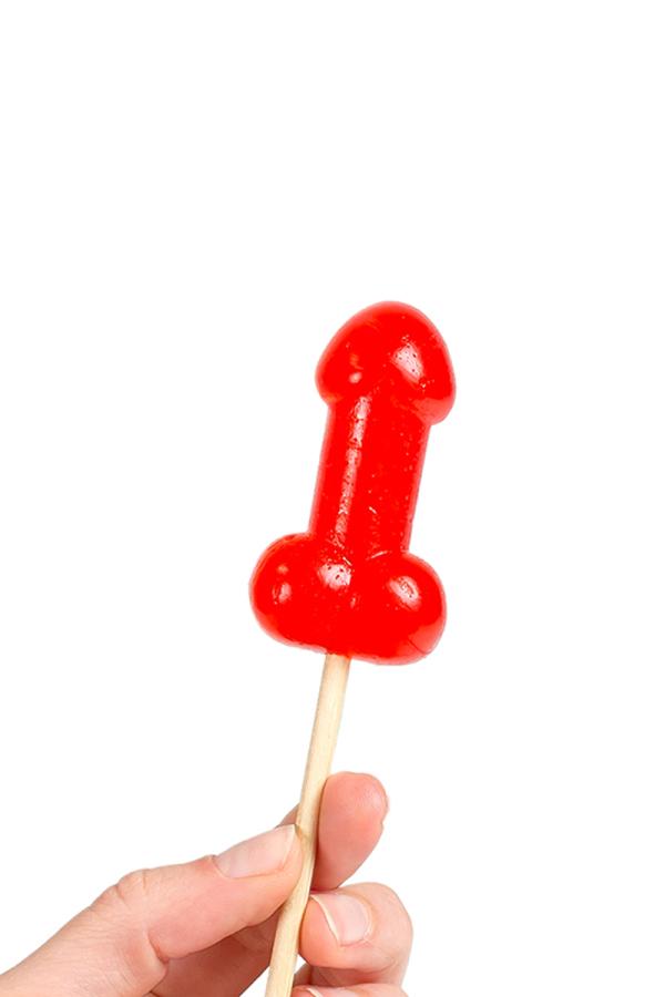 Sucette pénis à la cerise avec effet chauffant épicé Secret Play - 1